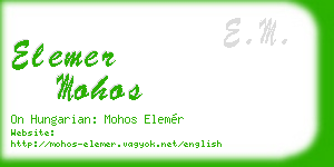 elemer mohos business card